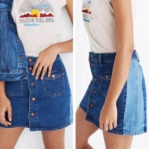 Madewell Two Tone Denim Skirt